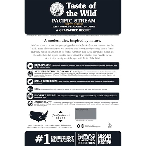 Taste of the Wild Pacific Stream Grain-Free Dry Puppy Food with Smoke-Flavored Salmon 28lb