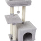 FISH&NAP Cute Cat Tree Kitten Cat Tower for Indoor Cat Condo Sisal Scratching Posts with Jump Platform Cat Furniture Activity Center Play House Grey