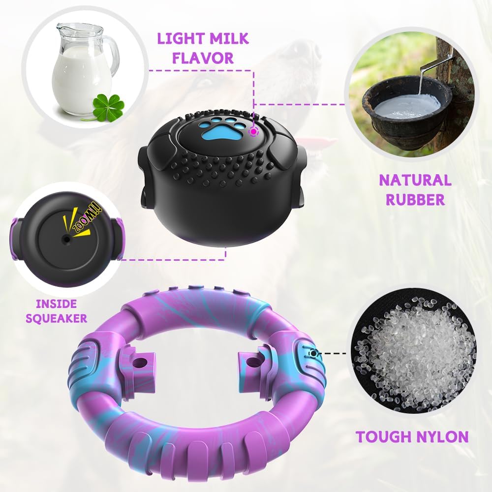 VRTOP Dog Toys for Aggressive Chewers Large Medium Small Breed Indestructible Durable Tough Dog Chew Toys to Keep Them Busy Nylon Rubber Interactive Dog Toys