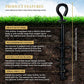 ROYAL-PAW Dog Tie Out Stake - for Large Dogs up to 210 lbs - Heavy Duty Dog Stake for Yard, Beach & Camping Outside - Best in Ground Anchor for a Dog Cable, Leash, Lead Tether (1, Midnight Black)