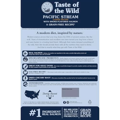 Taste of The Wild Pacific Stream Grain-Free Dry Dog Food With Smoke-Flavored Salmon 5lb