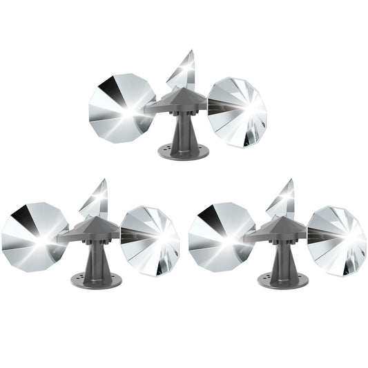 OFFO 3 PCS Bird Scare Reflective Device, Bird Reflector with Plastic Base for Outside, Keep Pigeon Woodpeckers and Sparrows Away for Outdoor Boats