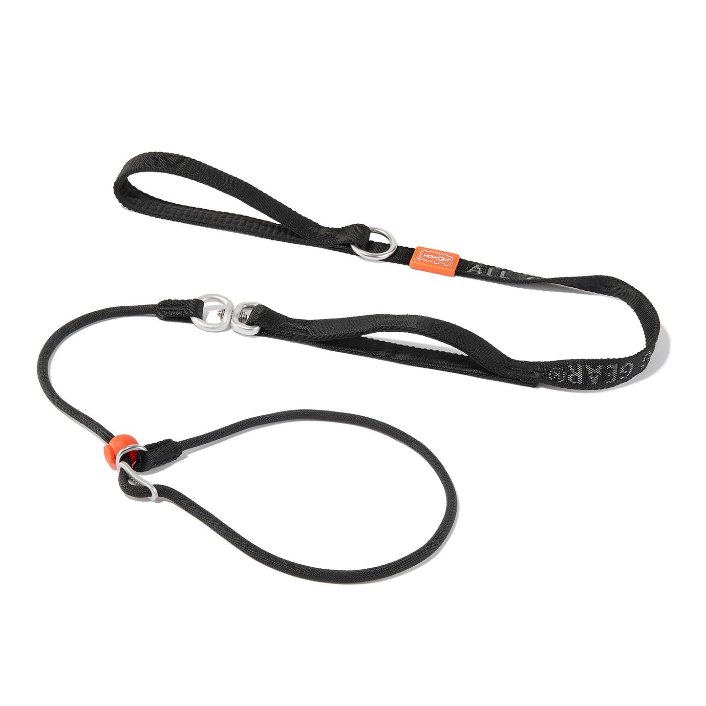 HowGo Slip Lead Dog Leash, 360°Swivel Anti-Tangle (Black 5.5FT) | Traffic Hanldes Heavy-Duty Tranning Fur Stuck Free,Lightweight Aluminum