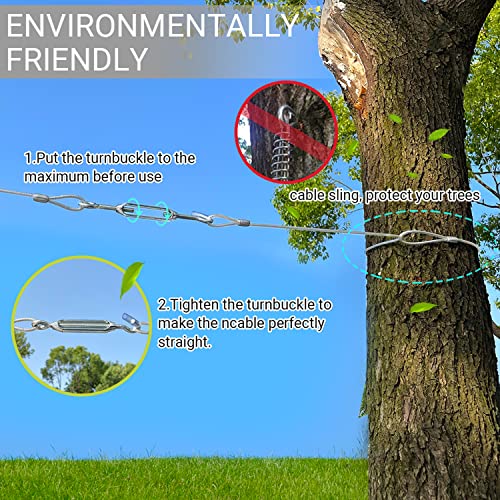 Dog Tie Out Cable - 100 ft Long Dog Cable with 10 ft Run Cable for Yard Training Running Camping Hiking Outdoor - Heavy Duty Chew Proof Lead Leash