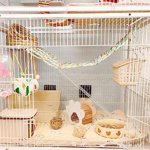 2 Pack Hanging Rat Rope Net, Bird Swing Toy, Parrot Climbing Ladder Bridge for Small Animal Cage Accessories