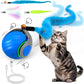 Interactive Cat Toy Ball - Speedy Cat Toys for Indoor Cats with Feather Tails for Chasing, Moving Stimulation Smart Cat Toy for Enrichment, Motion Activated Automatic Rolling Toys to Keep Them Busy