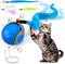 Interactive Cat Toy Ball - Speedy Cat Toys for Indoor Cats with Feather Tails for Chasing, Moving Stimulation Smart Cat Toy for Enrichment, Motion Activated Automatic Rolling Toys to Keep Them Busy