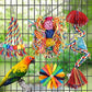 Bird Toys Rope Perch with Bell Colorful Bird Chewing Shredding Foraging Toys Parrot Swing Climbing Standing Hanging Toys Cage Accessories for Conure Cockatiel Budgies Lovebird