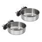 2 Pcs Small Bird Feeding Dish Cups,Parrot Food Bowl Cage with Clamp Holder Stainless Steel,Birdcage Coop Water Feeder for Cockatiel Parakeet Macaw Finches Lovebirds Small Animals (2 Pack, Small)