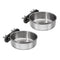 2 Pcs Small Bird Feeding Dish Cups,Parrot Food Bowl Cage with Clamp Holder Stainless Steel,Birdcage Coop Water Feeder for Cockatiel Parakeet Macaw Finches Lovebirds Small Animals (2 Pack, Small)