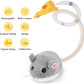 Migipaws Interactive MigiMouse Cat Toy 360° Rolling & Spin with Wiggling Tail for Indoor Cats Smart Motion Sensor, Realistic Squeak, Rechargeable Plush Kitten Toy(Grey)