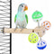 Bird Stand Perch Toy with Rotating Balls, Bird Toys for Parakeets, Ideal for Parakeets, Cockatiels & Lovebirds (NOT for Too Small BIRDCAGES - Avoid Unwanted Returns)(1PCS)