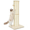 PAWSCRAT Cat Scratching Post 32 Inch High, 5.5 Inch Large Diameter Natural Sisal Cat Scratch Post, Scratch-Resistant and Durable Tall Cat Scratcher for Indoor Cats, Protect Your Furniture, Beige