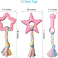 Puppy Toys for Teething, Puppy Chew Toys for Small Dogs, Crinkle Dog Toys Small Breed Boredom and stimulating, Dog Toys for Small Dogs, Pink, 5-Pack