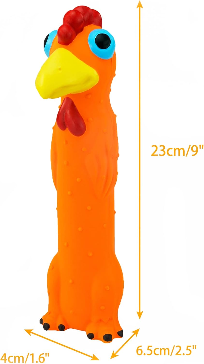 CHIWAVA 3 Pack 9" Squeaky Latex Dog Toys Standing Stick Animal Puppy Fetch Interactive Play for Small Medium Dogs