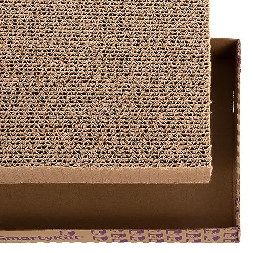 SmartyKat Super Scratcher+ Double Wide with Catnip Infusion Technology Corrugate Cat Scratch Pad, Reversible