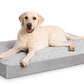 Orthopedic XL Dog Beds Large Sized Dog Waterproof Bed with Removable Washable Cover and Non-Slip Bottom, Quilting Pet Mattress for Crate, 41x27 Inch, Light Gray