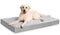 Orthopedic XL Dog Beds Large Sized Dog Waterproof Bed with Removable Washable Cover and Non-Slip Bottom, Quilting Pet Mattress for Crate, 41x27 Inch, Light Gray
