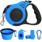 PETIMP Retractable Dog Leash Lightweight 16FT Leash Set | with Folding Bowl,Dispenser,Rubbish Bags, for Small Medium Dogs(Blue)