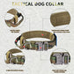 Tactical Dog Collar and Bungee Leash, Camo Military Dog Collar & Leash Set with USA American Flag Adjustable K9 Collar with Heavy Duty Metal Buckle