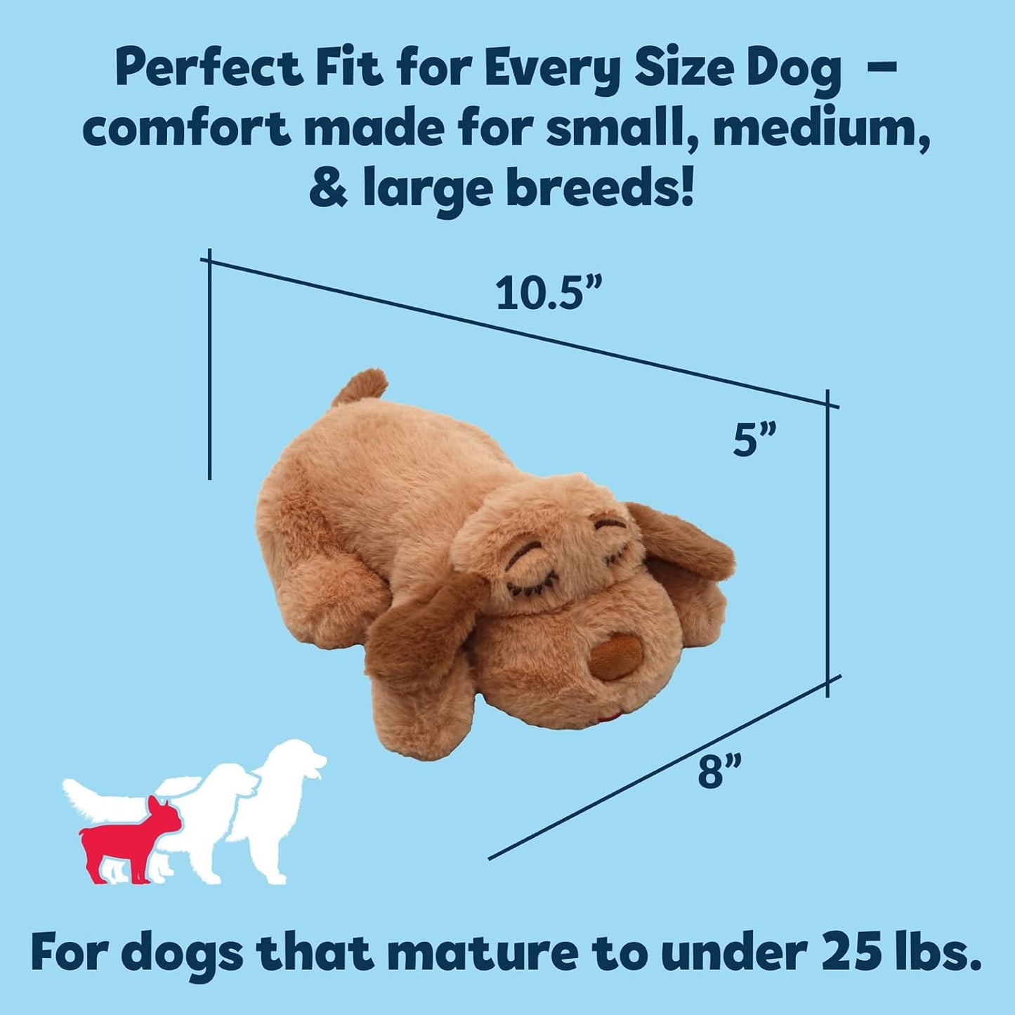 Snuggle Puppy Original Dog Toy for Small Breeds - Heartbeat Puppy for Dogs - Pet Anxiety Relief and Calming Aid - Comfort Dog Toys for Behavioral Training