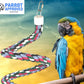 94.4inch Length Colorful Cotton Bendable Rope Perch Swing Bird Chew Toys  Parrots Cage Toys with Bell Swing Climbing Standing Bungee Bird Toys for Regular to Big Size Birds