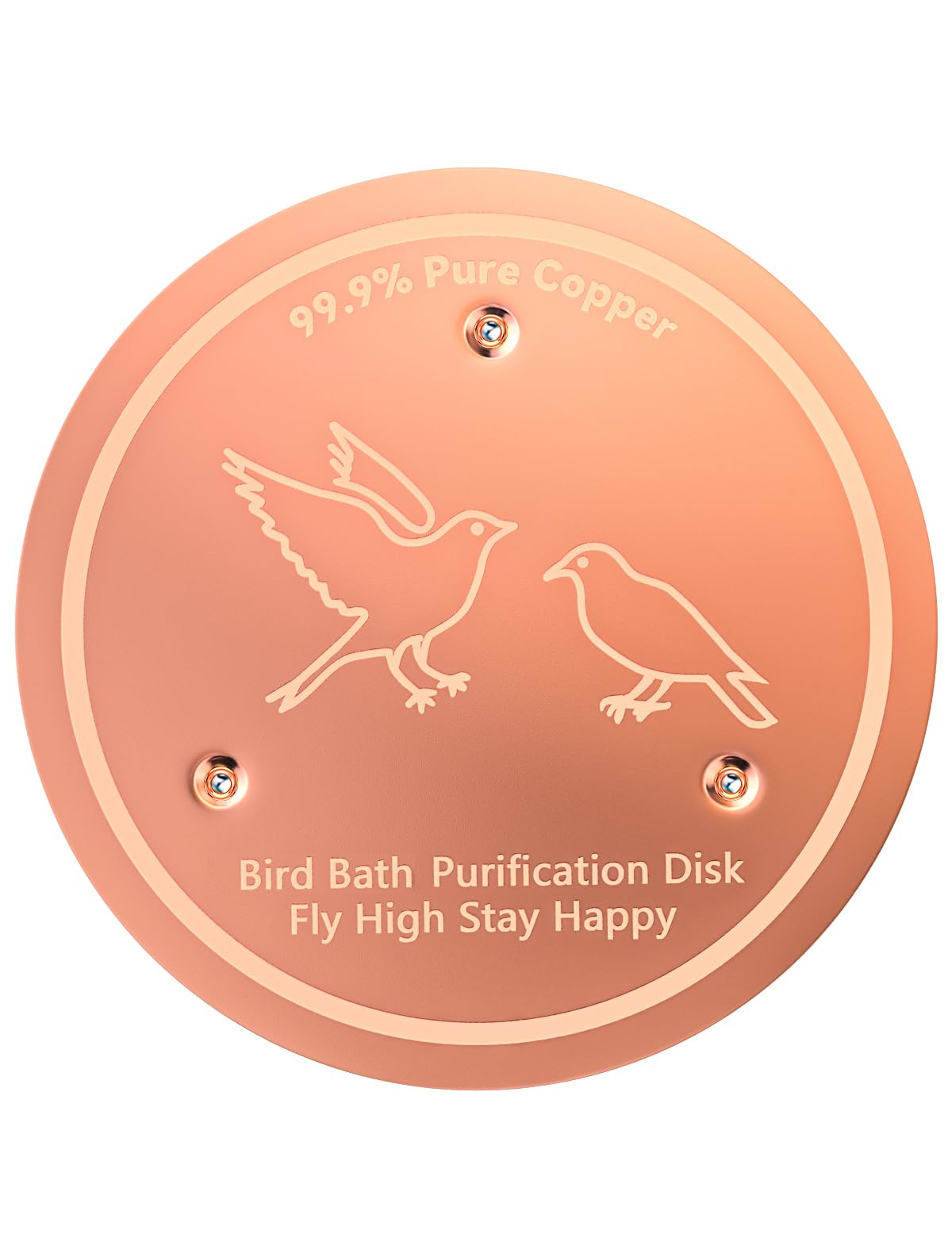 CNARIO Copper Disk for Bird Baths, Bird Baths 99.99% Pure Copper Cleaning Disk, Safe Natural Solution, 0.6mm Thick with Stable Triple-Point Support, All-Season Use