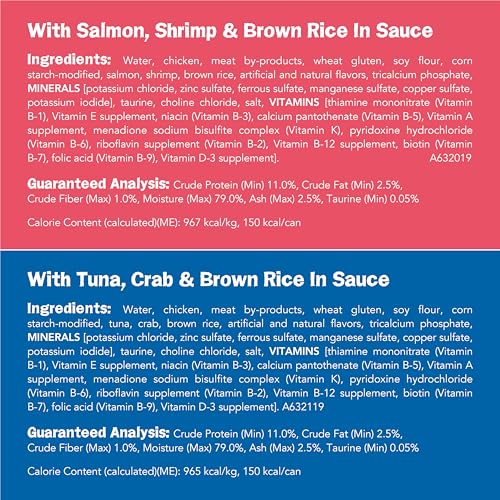 Purina Friskies Ocean Favorites Wet Cat Food Pate and Meaty Bits Variety Pack With Salmon and Tuna - (Pack of 24) 5.5 oz. Cans