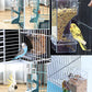 Kenond No Mess Bird Feeder Water Dispenser Set, Automatic Parrot Feeder Cage Accessories, Clear Parakeet Seed Container Food Drinker for Cage, Cockatiel Finch Lovebirds Budgies Canary (Blue)
