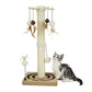 PEEKAB Cat Scratching Post Sisal Scratch Posts for Indoor Cats and Kittens,with Tracking Ball Interactive Toys and Hanging Balls 25 Inches Beige