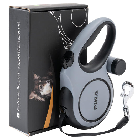 PINA Upgraded Retractable Dog Leash, 26 ft Dog Leash for Small Medium Large Dogs Up to 110lbs, Heavy Duty Reflective Nylon Tape 360° Tangle-Free