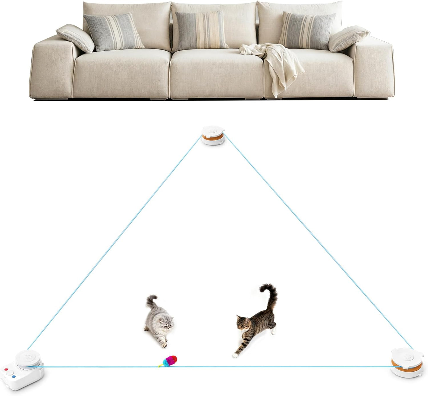 Interactive Cat Toy for Indoor Cats – Automatic Moving & Enrichment Toy for Indoor Cats/Kitten, Auto/Manual Control Cat Treadmill for Exercise & Mental Stimulation, Stimulating Chase Toys (H1K2)