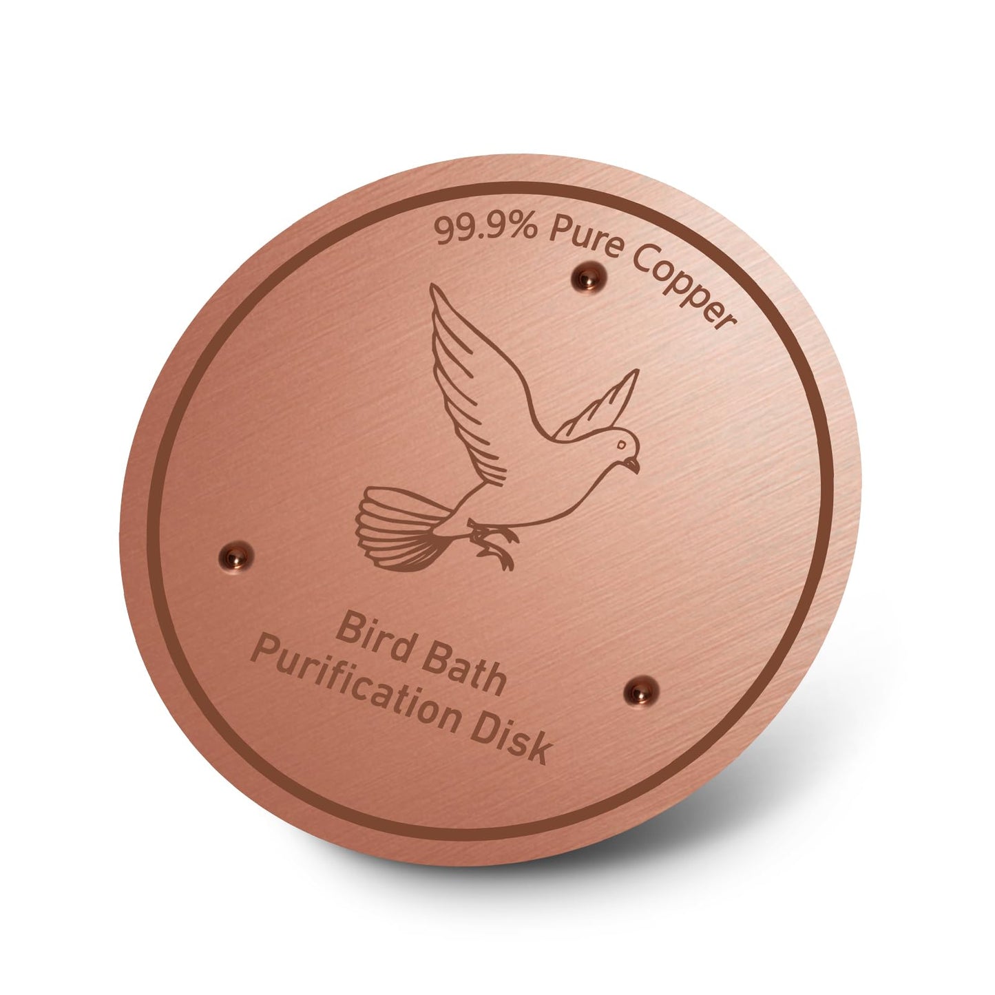 Bird Bath Copper Disk, 0.6mm Reinforced 99.99% Pure Copper Cleaning Disk with Triple-Point Support for Physical Safe Clean Water All-Season, Universal Fit for Outdoor Birdbaths, Bowl