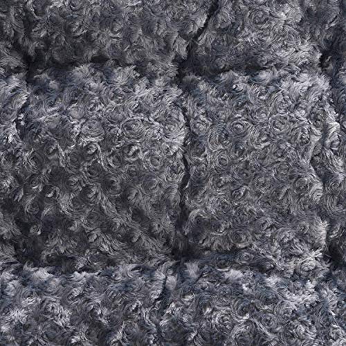 Basics Cat and Dog Bed and Crate Pad, Machine Washable, Indoor, 23 x 18 x 2.5 inches, Gray