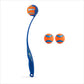 Chuckit! Ultra Ball & Launcher Bundle - Sport 18" with 2 Pack Medium (2.5") Bouncy Fetch Balls for Dogs 20-60 lbs, Dog Fetch Ball Thrower