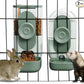 Lemtrflo Hanging Automatic Food and Water Dispenser, Gravity Rabbit Feeder Set, Cage Cat and Bunny Food Bowl (Cage Grid Spacing Over 1.2'')