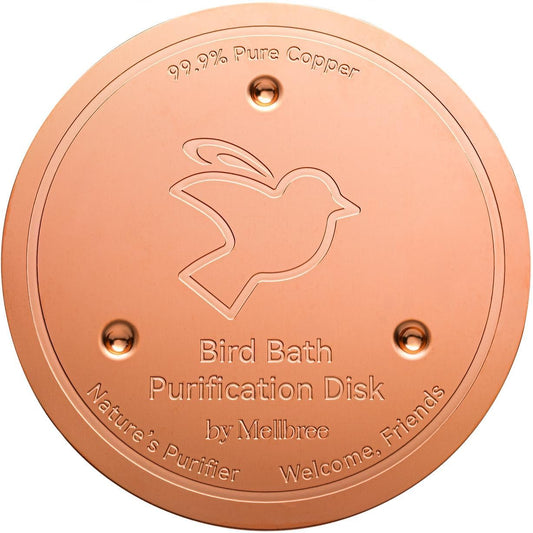 Mellbree Bird Bath Copper Disk, 0.6mm Reinforced 99.99% Pure Copper Cleaning Disk for Physical Safe Clean Water All-Season, Universal Fit for Outdoor
