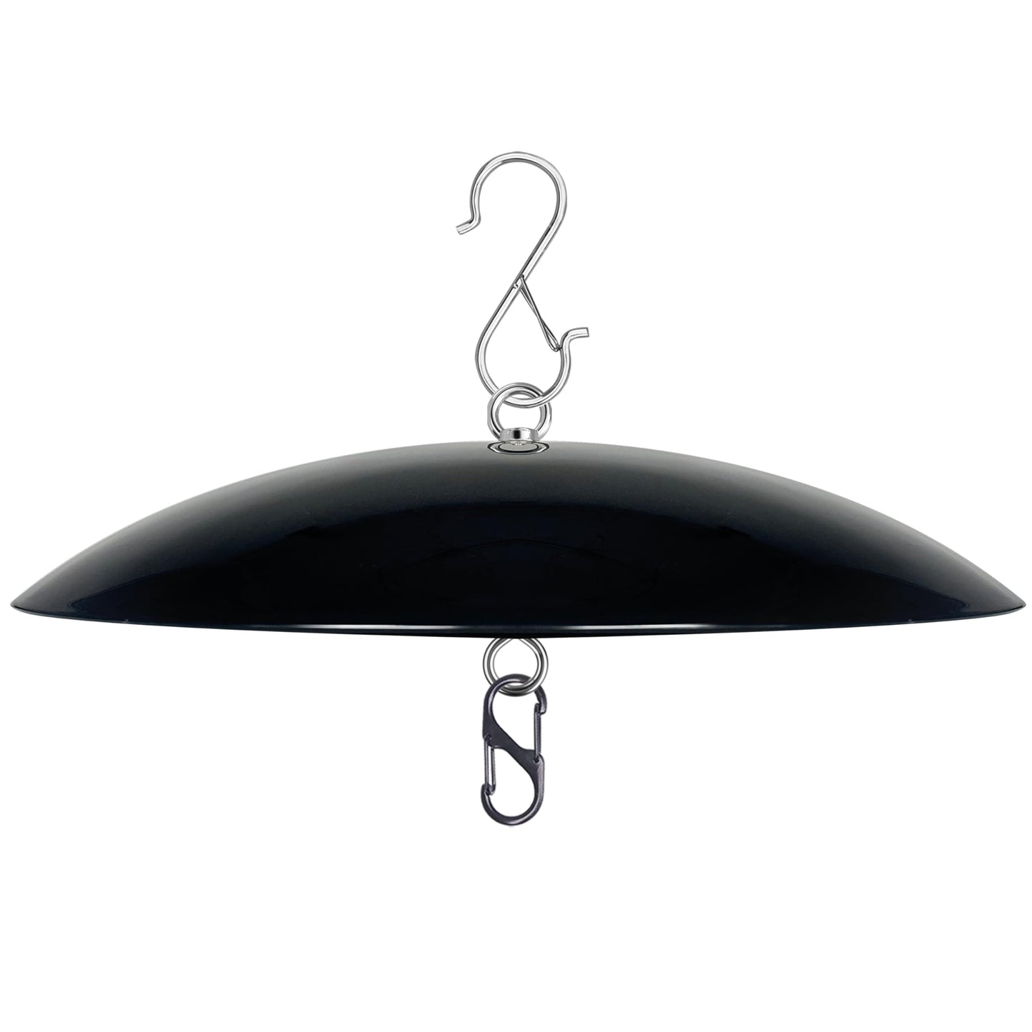 13" Bird Feeder Rain Guard, Hummingbird Feeders Shade Dome Cover, Hanging Baffle for Bird Feeder Pole,Smart Birds Feeder Umbrella (Black), 1 Pack