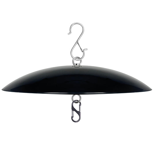 13" Bird Feeder Rain Guard, Hummingbird Feeders Shade Dome Cover, Hanging Baffle for Bird Feeder Pole,Smart Birds Feeder Umbrella (Black), 1 Pack