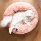 Cat Beds for Indoor Cats - Cat Bed Washable 20/24 inches, Dog Beds for Small Medium Dogs, Anti Anxiety Round Fluffy Plush Faux Fur Pet Bed, Thick Bottom (Pink, Medium)