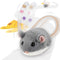 Migipaws Interactive MigiMouse Cat Toy 360° Rolling & Spin with Wiggling Tail for Indoor Cats Smart Motion Sensor, Realistic Squeak, Rechargeable Plush Kitten Toy(Grey)