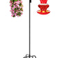 Gtongoko Double Shepherds Hook for Outdoor, 92 Inch Bird Feeder Pole with 5 Prongs Base, 5/8 Inch Thick Heavy Duty Adjustable Garden Hook for Hanging Plant, Lantern, Hummingbird Feeder, 1 Pack