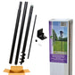 JCS Wildlife Universal Mounting Pole Kit for Bird Houses & Feeders, Heavy-Duty Steel Pole with Threaded Connections, Top or Side Mount, 55" Tall, Holds up to 30 lbs, Rust-Resistant Outdoor Use