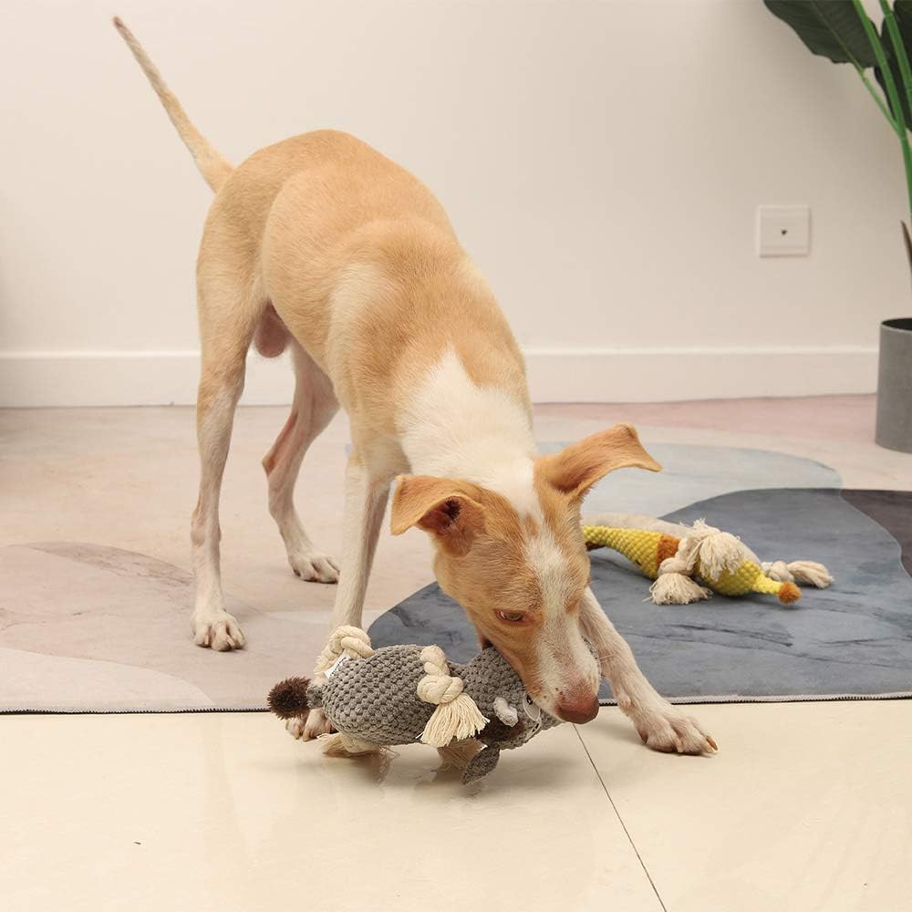 Dog Toy, Large Dog Squeaky Toys, Stuffed Animal Dog Plush Toy for Puppy, Small, Middle, Large Dogs (Donkey(Grey))