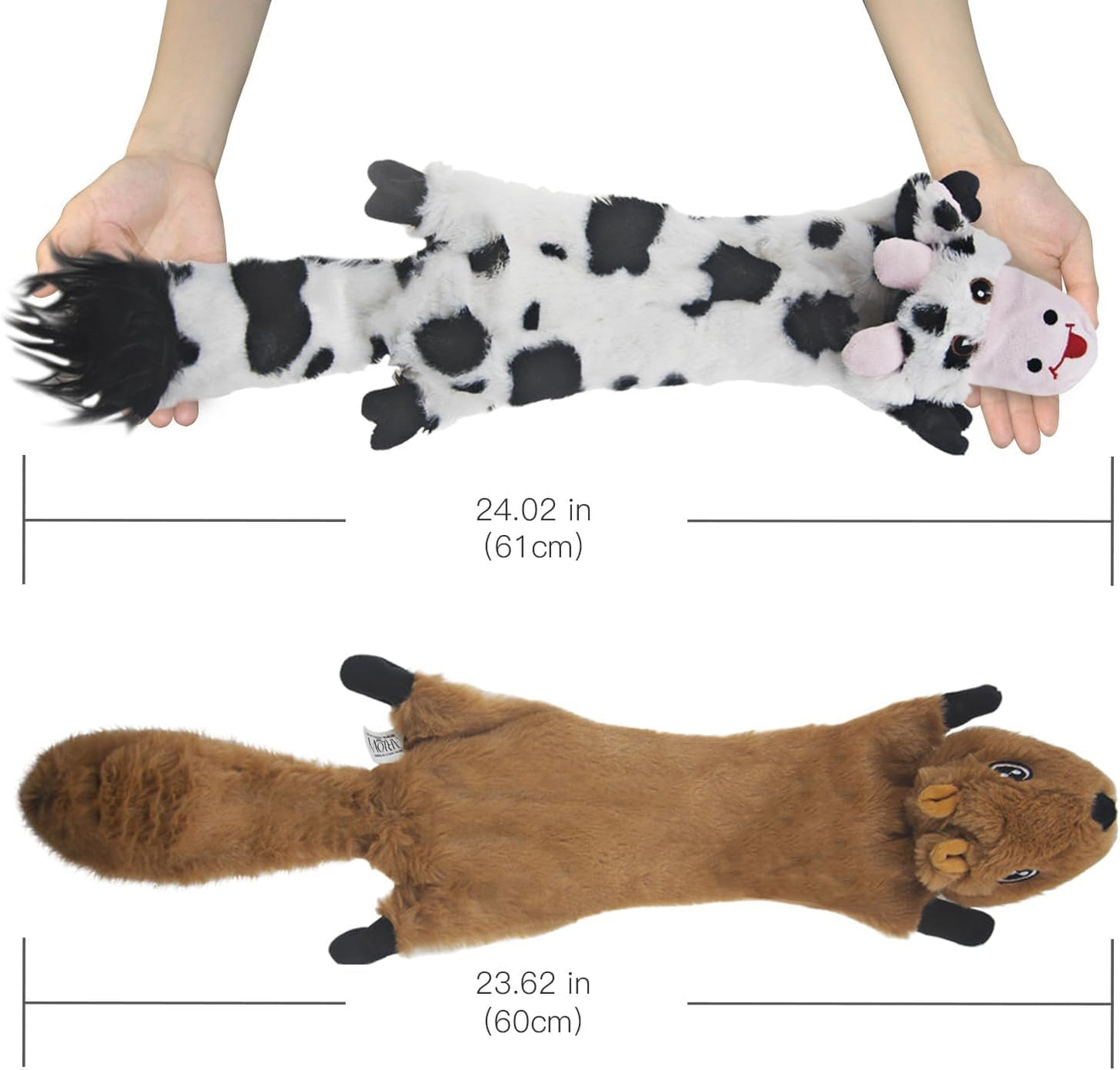 SHARLOVY Dog Squeaky Toys 5 Pack, Pet Crinkle Toy No Stuffing Animals Plush, Dog Chew for Large and Medium, Small Puppy Teething for Boredom