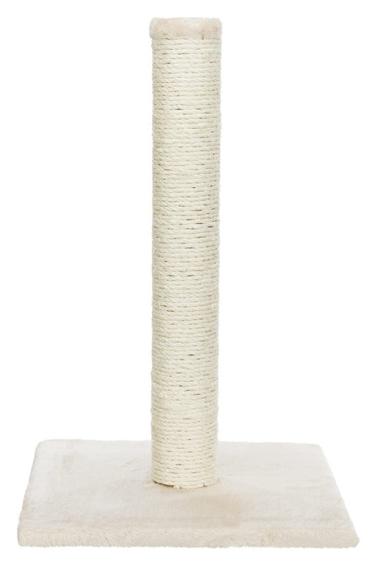Trixie Parla Cat Scratching Post 24.4 Inch - Cat Scratcher with Soft Fabric Covering Base and Durable Sisal Rope - in Beige