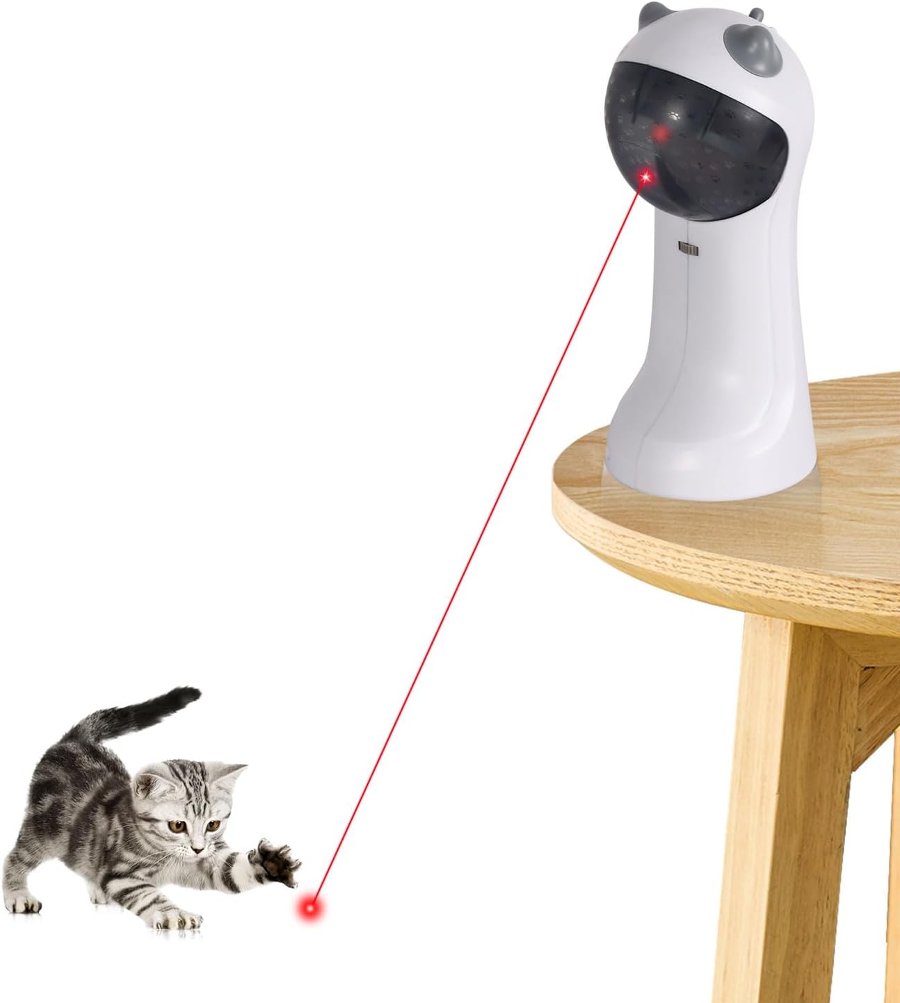 TBTeek Cat Toy Automatic Motion-Activated, Rechargeable, 5 Fun Patterns, Random Rotating Trajectory, 4 Speed Modes, Adjustable Light Angles for Indoor Cat Kitten Dog