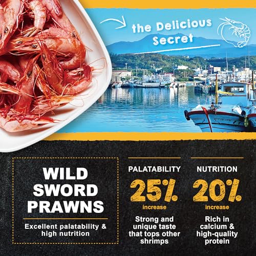 Ultra Fresh Cichlid Sinking Fish Food, Wild Sword Prawns, All Natural Ingredients, Carnivore Pellets for Large Cichlid and Tropical Fish, Royal Cichlid Premium Pellet 4.58 oz