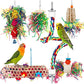 Foraging Bird Toys - Shredding Parakeet Toys with Rope Perch for Conure, Cockatiel, Budgies, Lovebird, Parrotlet