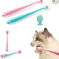 E.M&S.T by Emmeliestella Small Dog & Cat Toothbrush 360 Degree Soft Silicone, Cat Dental Care, Toothbrush Holder, Easy to Handle, Independent Packaging, Extra Suction Cup, Light Blue&Light Pink 3PCS